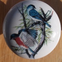 CERAMIC CABINET KNOBS BLUE BIRD Knob