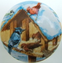 CERAMIC CABINET KNOBS CARDINAL BIRD