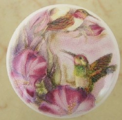 CERAMIC CABINET KNOB HUMMINGBIRD