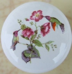 CERAMIC CABINET KNOB HUMMINGBIRD