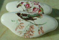 Ceramic Drawer pull 2 domestic bird 