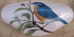 Ceramic Drawer pull Bluebird