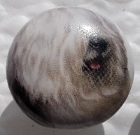 ceramic cabinet knob old english sheep dog OES