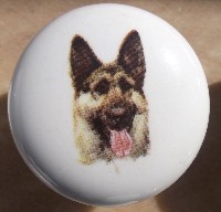 ceramic cabinet knob german shepherd dog