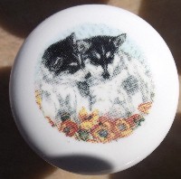 ceramic cabinet knob siberian husky