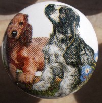 ceramic cabinet knob puppies