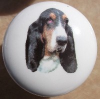 cabinet knob basset hounds