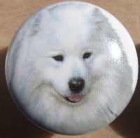 ceramic cabinet knob samoyed