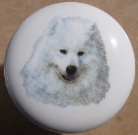 ceramic cabinet knob samoyed