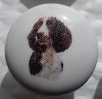 ceramic cabinet knob springer spaniel