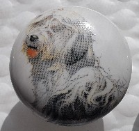 ceramic cabinet knob old english sheep dog OES