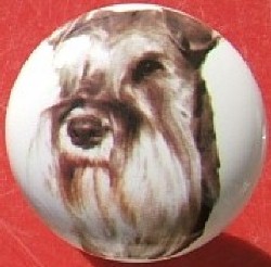 ceramic cabinet knob schnauzer