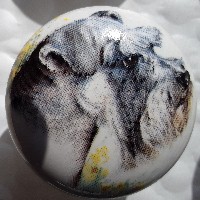 ceramic cabinet knob schnauzer