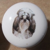 ceramic cabinet knob shih Tzu