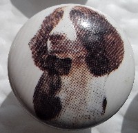 ceramic cabinet knob springer spaniel