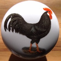 CERAMIC CABINET KNOB  rooster HEN chicken
