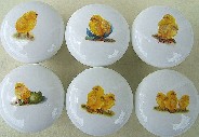 CERAMIC CABINET KNOB  rooster HEN chicken