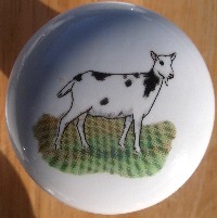 Cabinet Knob black white goat