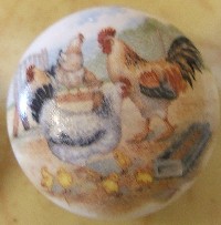 CERAMIC CABINET KNOB  FARM rooster