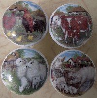 Cabinet Knob 4 Farm Scene