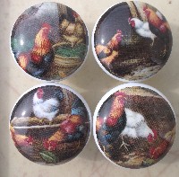 CERAMIC CABINET KNOB  rooster HEN chicken