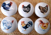 CERAMIC CABINET KNOB  rooster HEN chicken