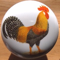 CERAMIC CABINET KNOB  rooster HEN chicken