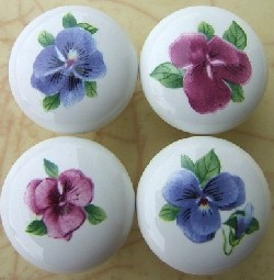 Cabinet Knob pansy FLOWER