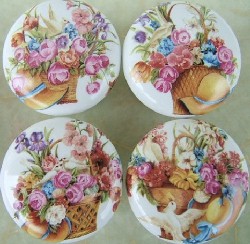 Cabinet Knob w/ Flowers Baskets Hats pulls