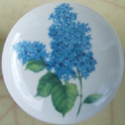 Cabinet Knob blue lilac pulls flower
