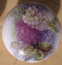 Cabinet Knob Hydrangea Purple white