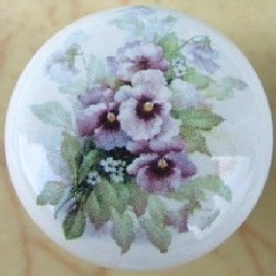 Cabinet Knob pansy FLOWER