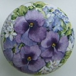 Cabinet Knob pansy FLOWER