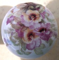 Cabinet Knob pansy FLOWER