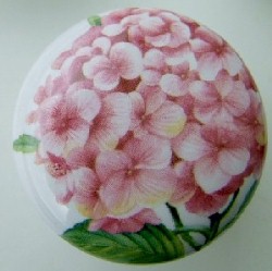 Cabinet Knob pink Hydrangea pulls flower