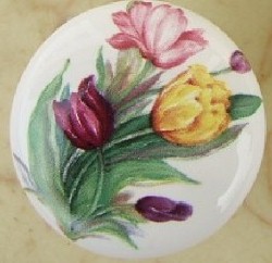 Cabinet Knob Tulips pulls flower