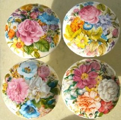 Cabinet Knob w/ Flower Bouquets pulls 