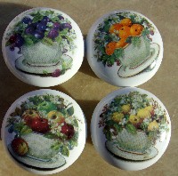 Cabinet Knob w/ Flower In Bowls