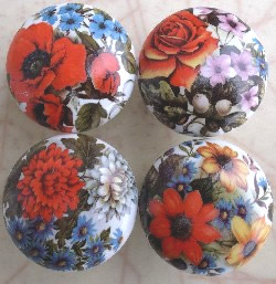 Cabinet pull Knob Flower Bouquets flower