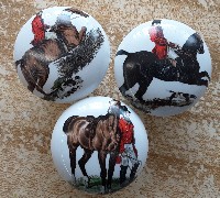 CERAMIC CABINET KNOBS FOXHUNT SCENES FOX HUNT