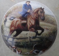 CERAMIC CABINET KNOBS KNOB HORSE FOXHUNT SCENE