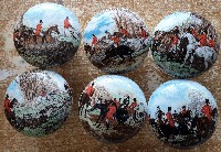 CERAMIC CABINET KNOBS FOXHUNT SCENES FOX HUNT