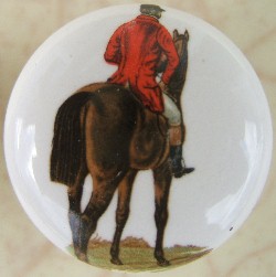 CERAMIC CABINET KNOBS FOXHUNT SCENES FOX HUNT