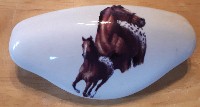 CERAMIC CABINET KNOBS KNOB DRAWER PULL HORSE  BLANKET APPALOOSA