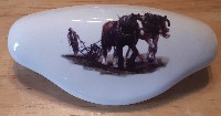 CERAMIC CABINET KNOBS KNOB DRAWER PULL HORSE CLYDESDALE QUARTER DRAFT