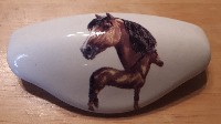 CERAMIC CABINET KNOBS KNOB DRAWER PULL HORSE  BLANKET MORGAN