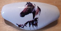 CERAMIC CABINET KNOBS KNOB DRAWER PULL HORSE  BLANKET PAINT