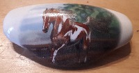 CERAMIC CABINET KNOBS KNOB DRAWER PULL HORSE  BLANKET PAINT