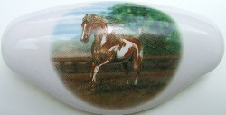 CERAMIC CABINET KNOBS KNOB DRAWER PULL HORSE  BLANKET PAINT