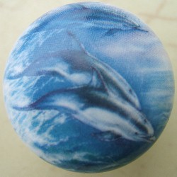 CERAMIC CABINET KNOB SALT WATER  FISH DOLPHINS DOLPHIN available at mariansceramics.com